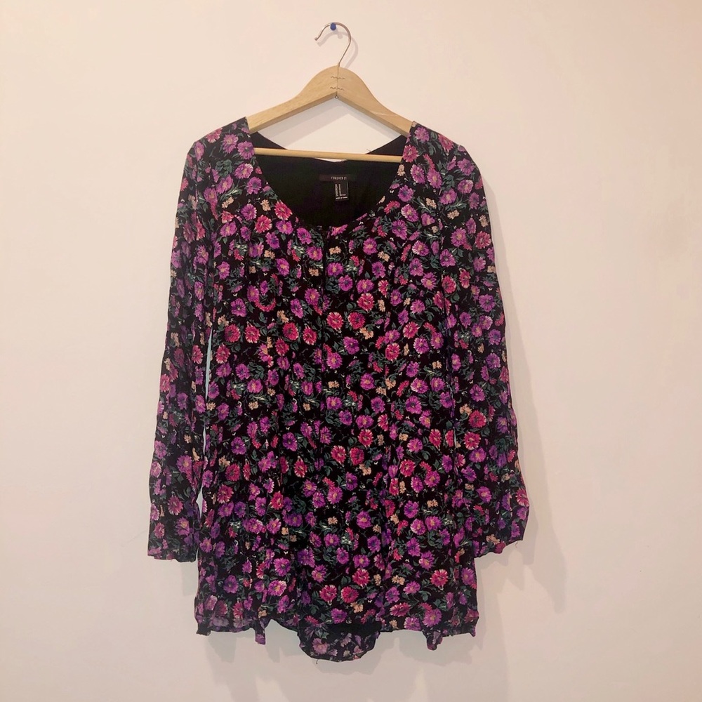 Forever 21 purple floral romper